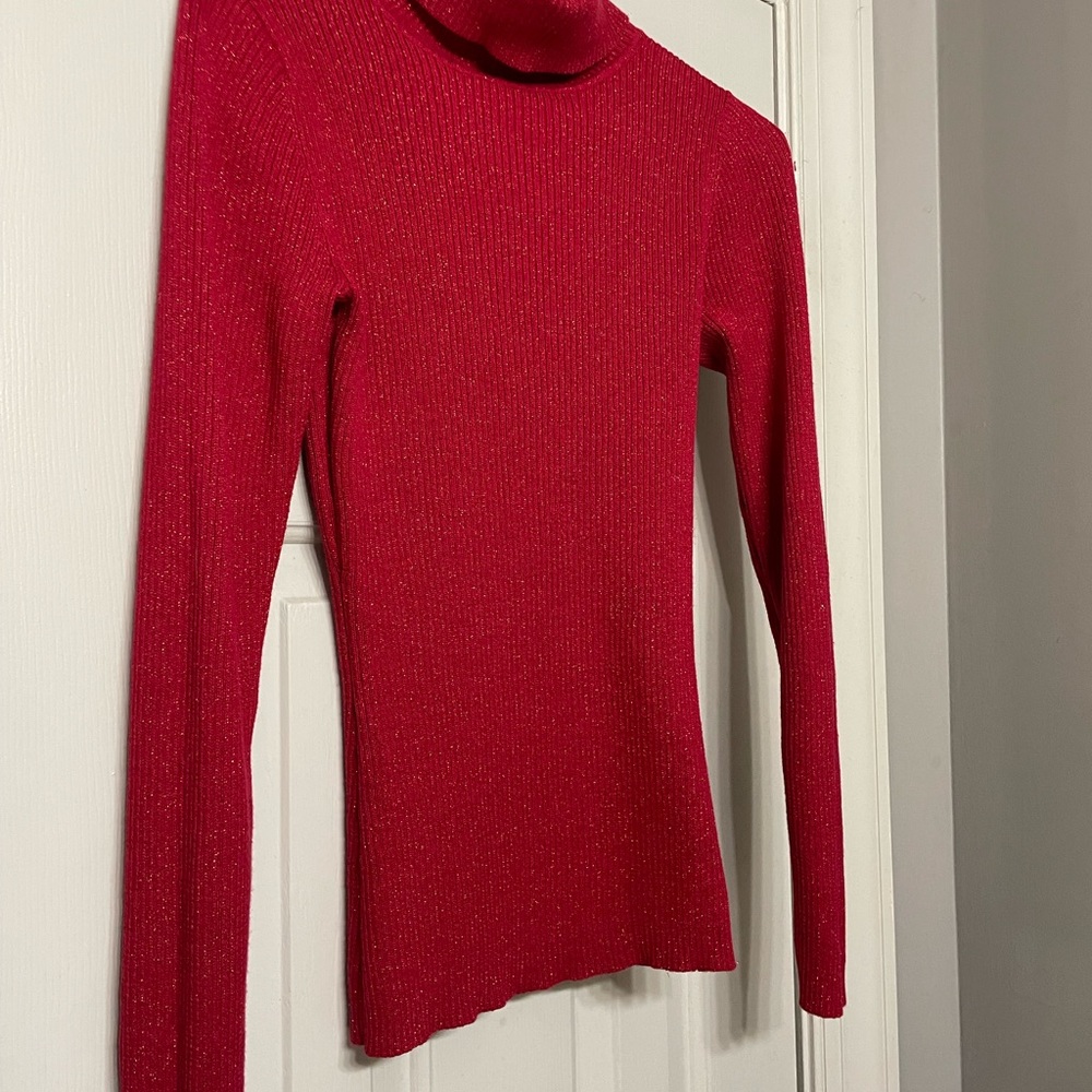 Never been worn red sparkly turtleneck in size small